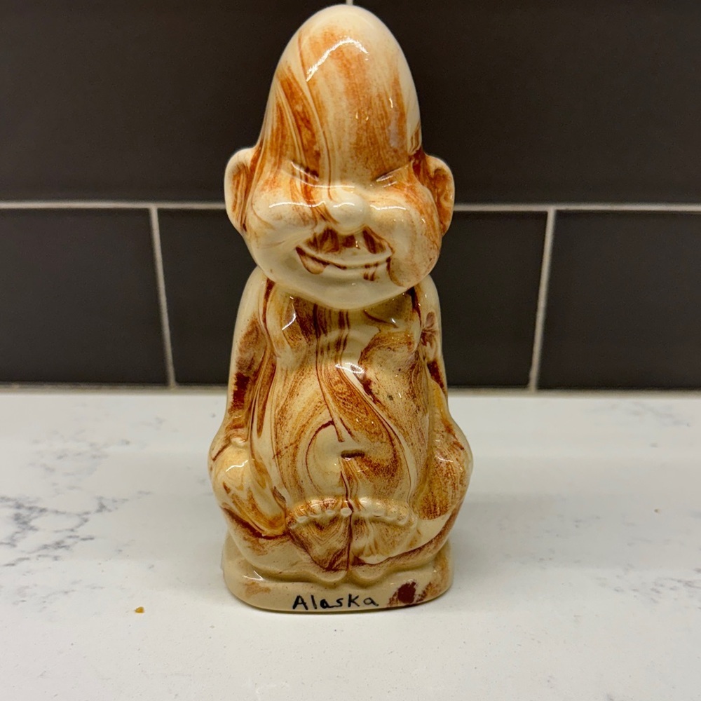 Vintage Alaska Ceramic Gnome - Tan and Cream